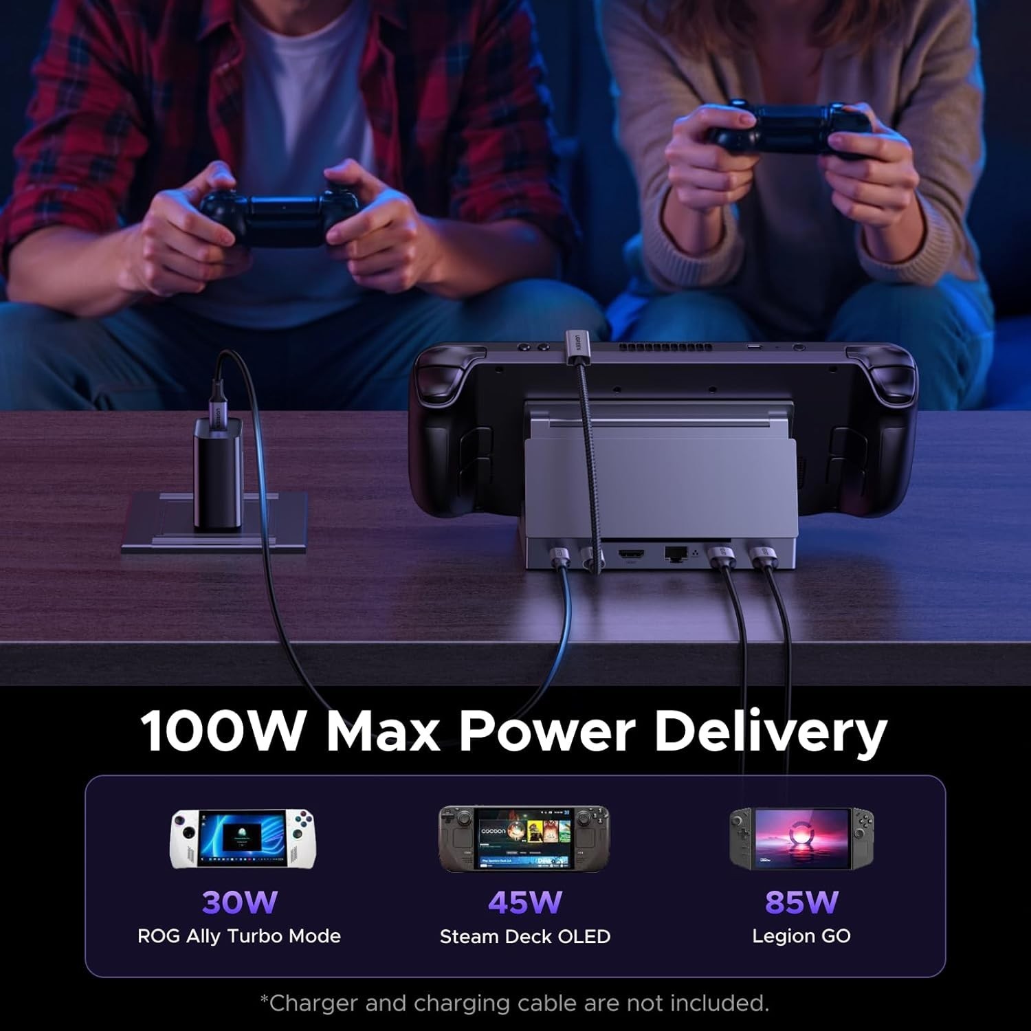 Compact 4K@120Hz Docking Station: Steam Deck, ROG Ally & More – 100W PD
