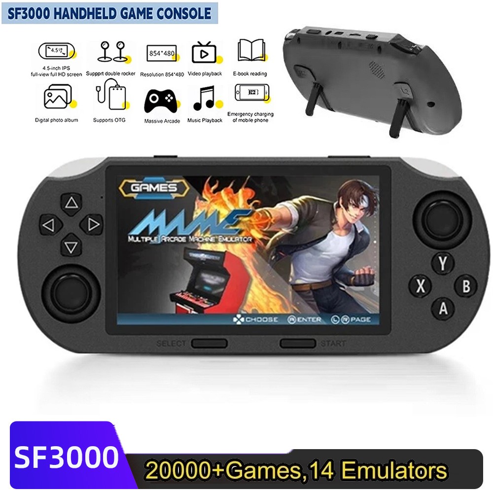 SF3000 Handheld Retro Gaming Console,Video Emulator Console IPS With 20000 Games
