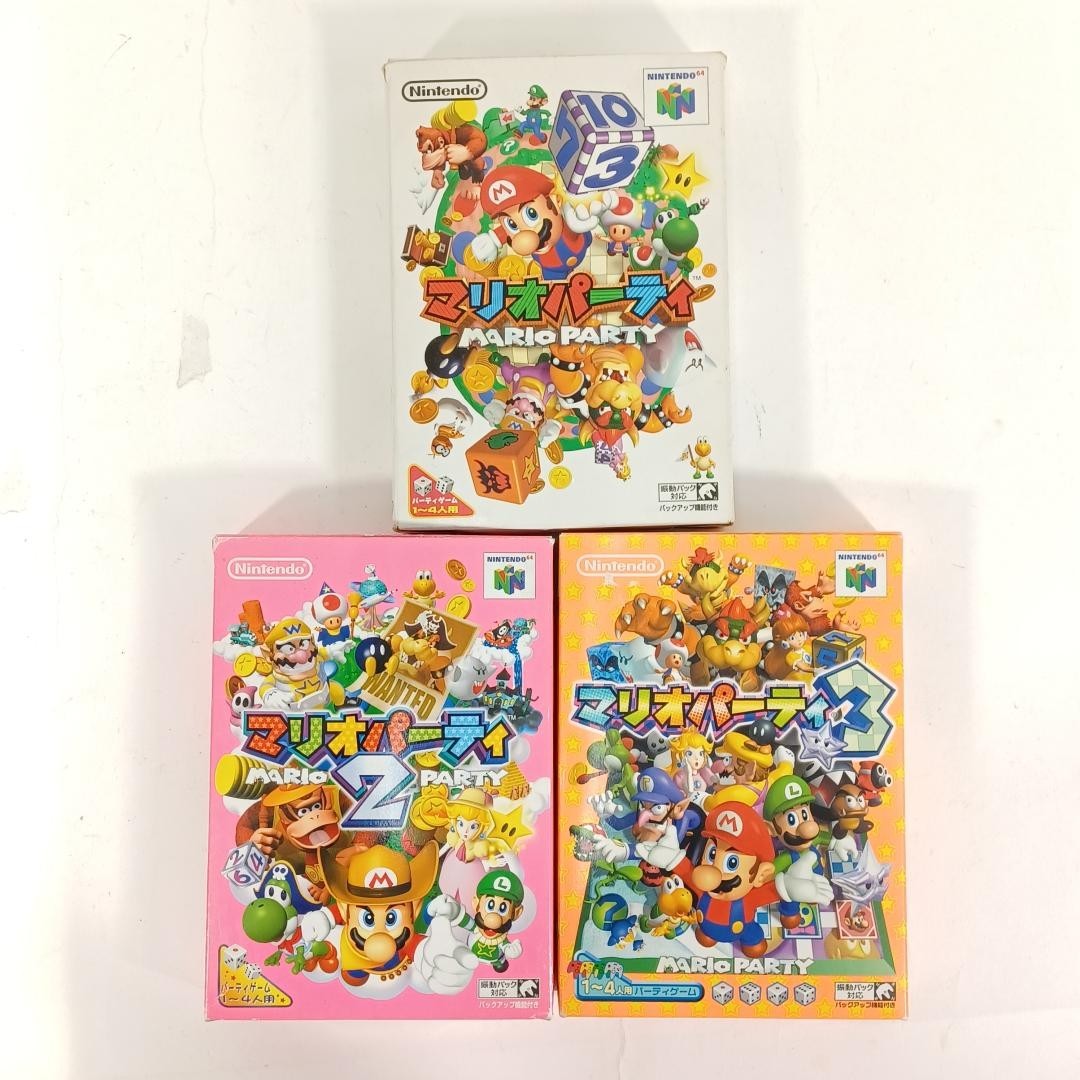 Mario Party 1 2 3 Trilogy Nintendo 64 N64 Japan CIB Complete with Box & Manual