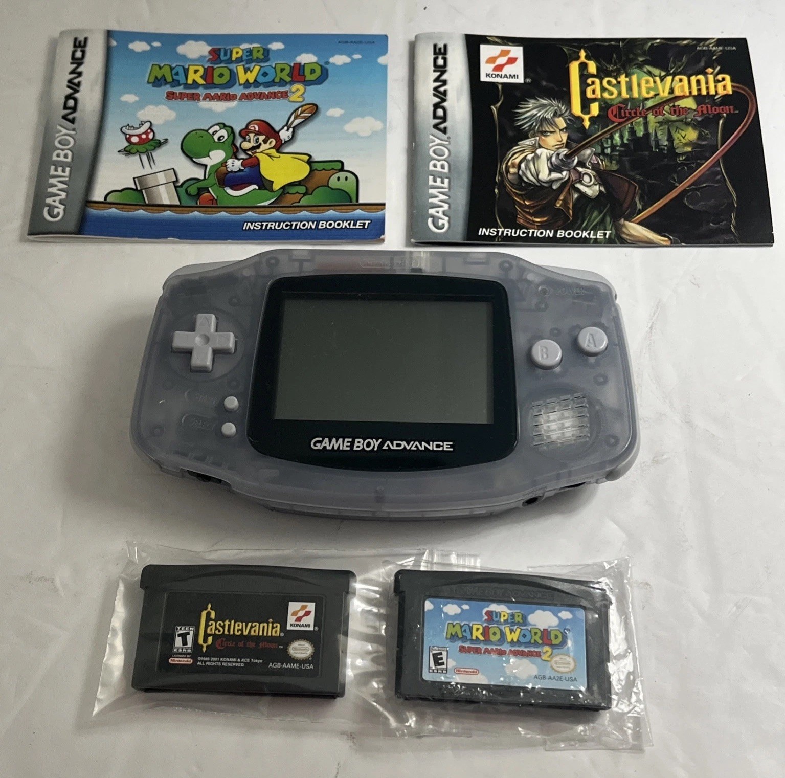 Nintendo Game Boy Advance Console System – Clear Glacier Castlevania/SM Advance2