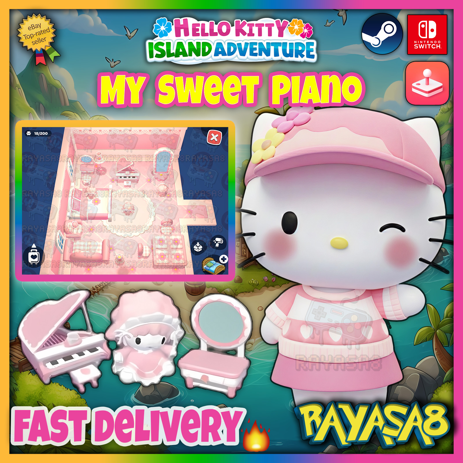 My Sweet Piano 2026 💗 Hello Kitty Island Adventure | Arcade | Nintendo | Steam