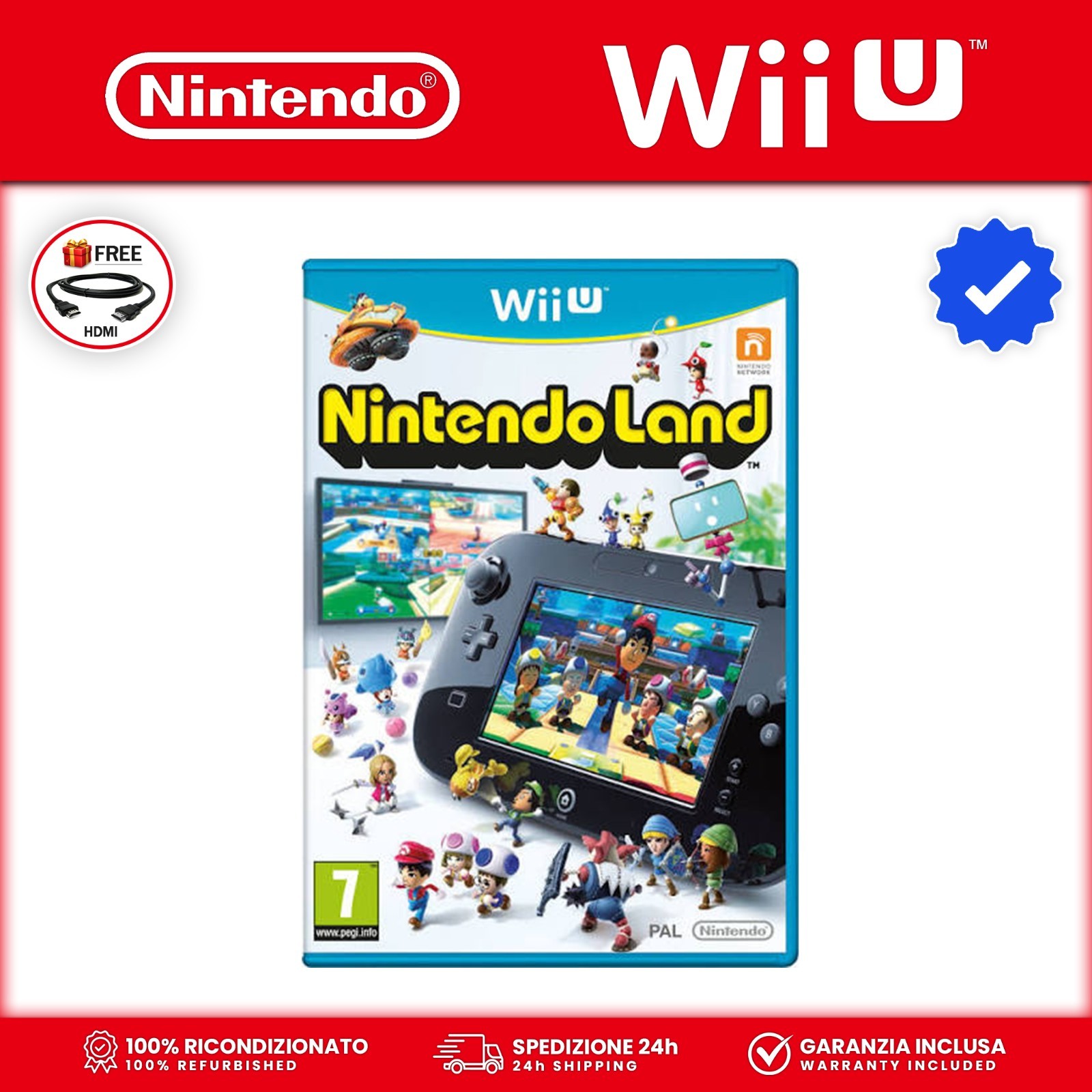 Nintendo Wii U Console + GamePad 🎮 Wii Party Edition & NintendoLand ✅ Boxed