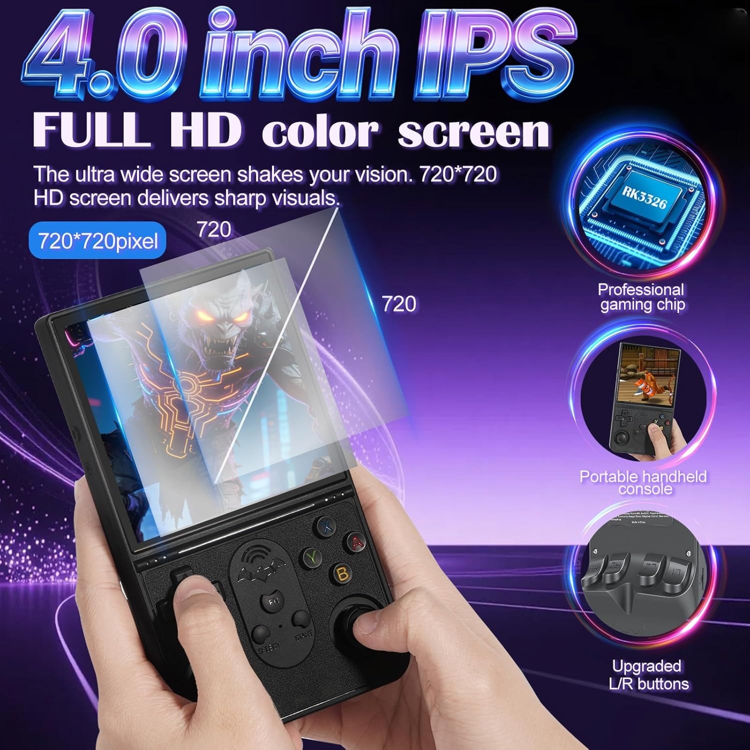S600 Retro Handheld Console 18000 Games 3500mAh Black