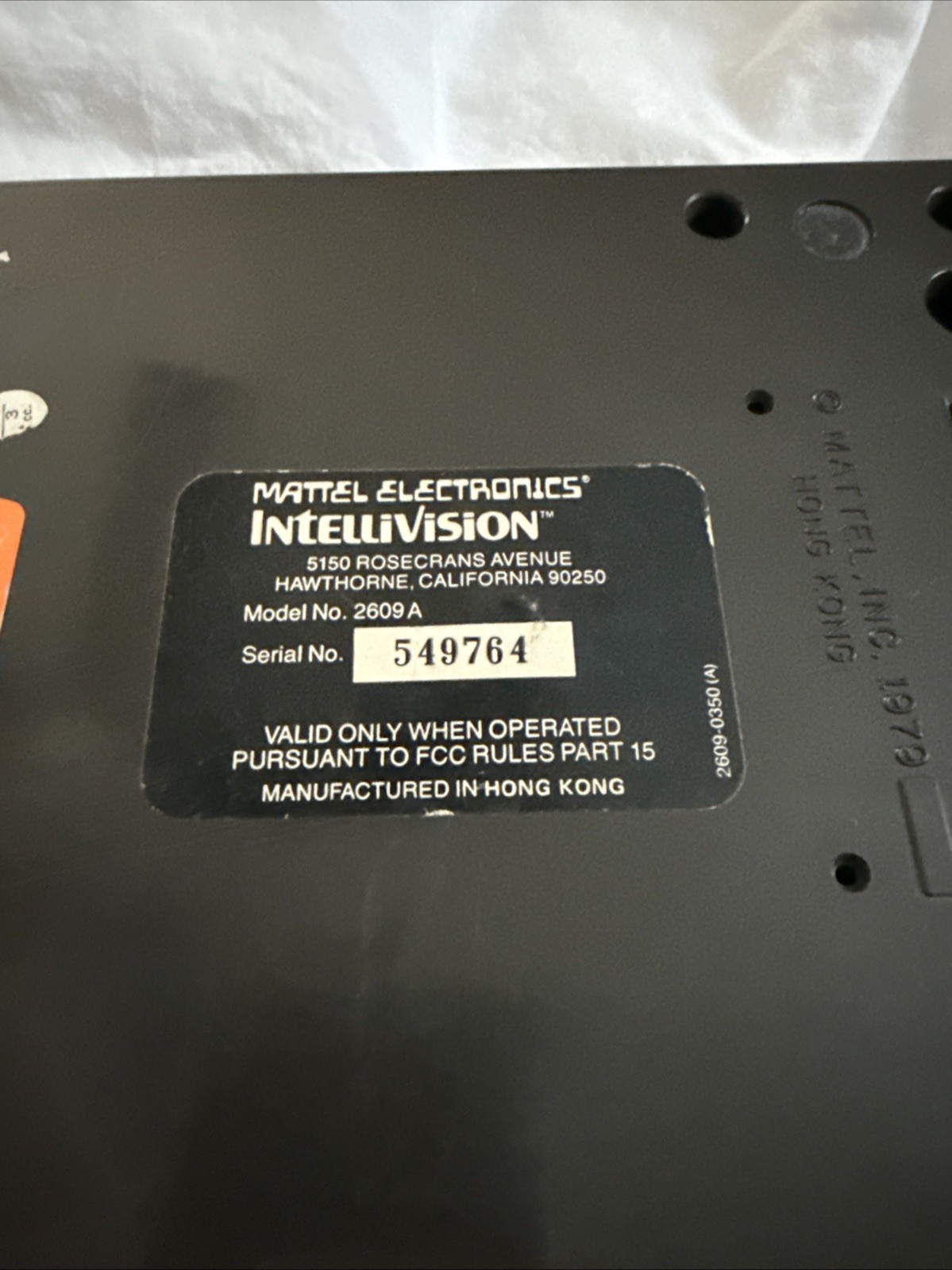 1979 Mattel Electronics Intellivision Console Model 2609A READ NOTE Needs Help