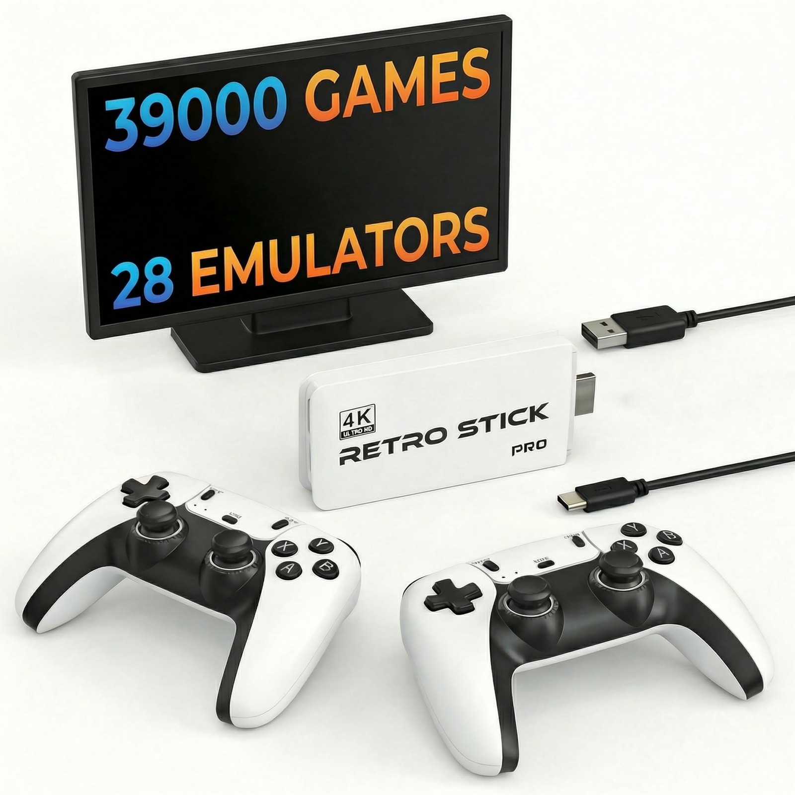Retro Gaming Console Plug & Play Game Console for TV, 4K HD HDMI Video Consol…