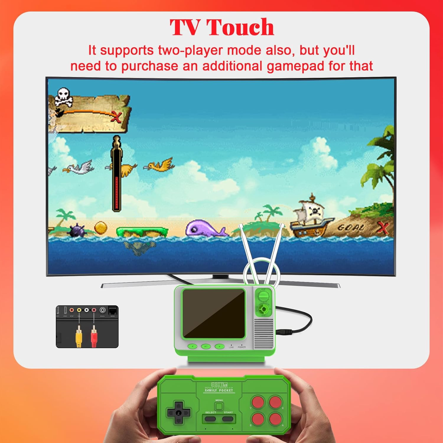 Retro Handheld Game Console with 168 Classic Games, Mini TV Style, 3.0″ Screen,