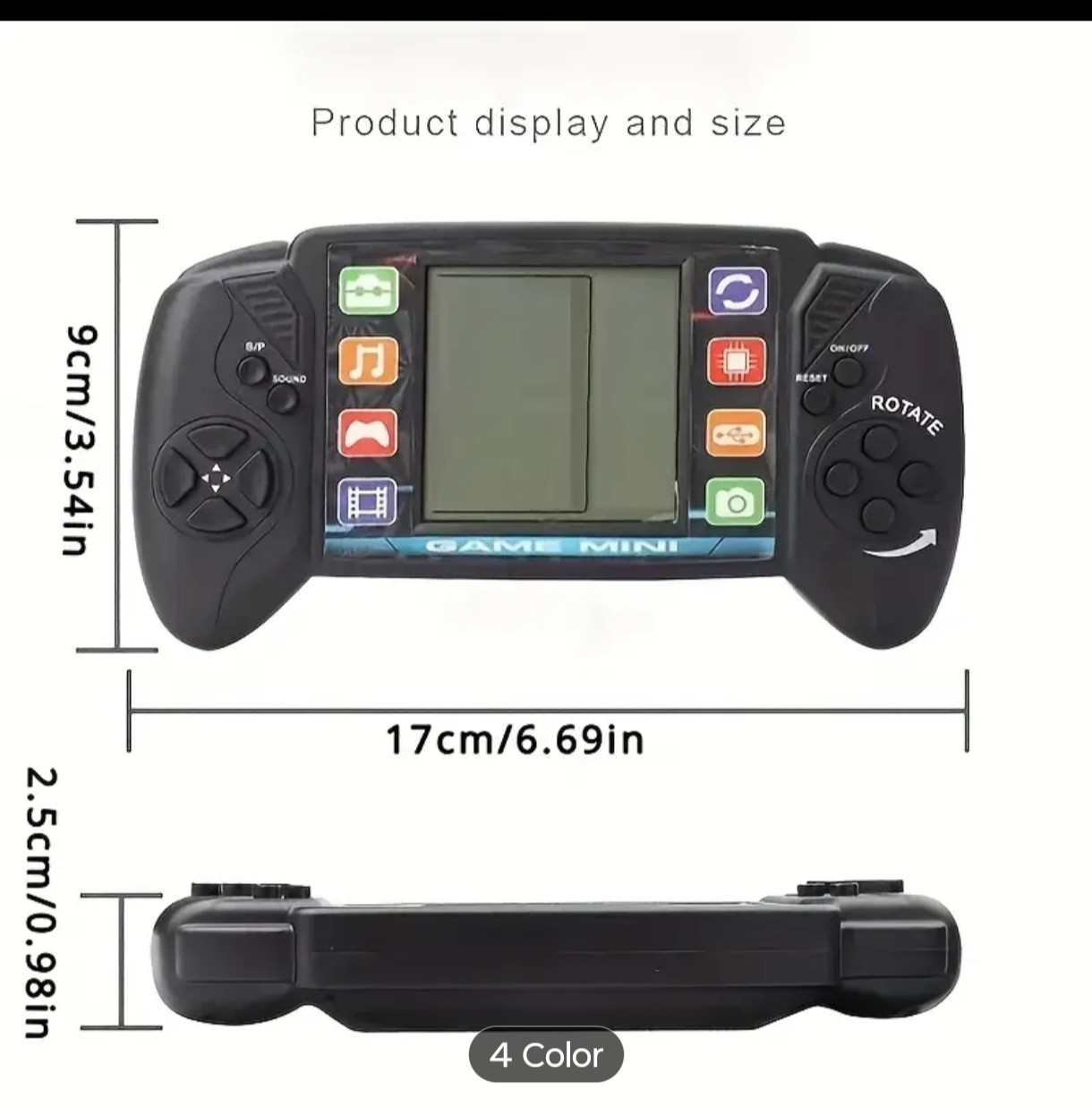 Handheld Game Console Retro Yellow Durable Plastic Portable