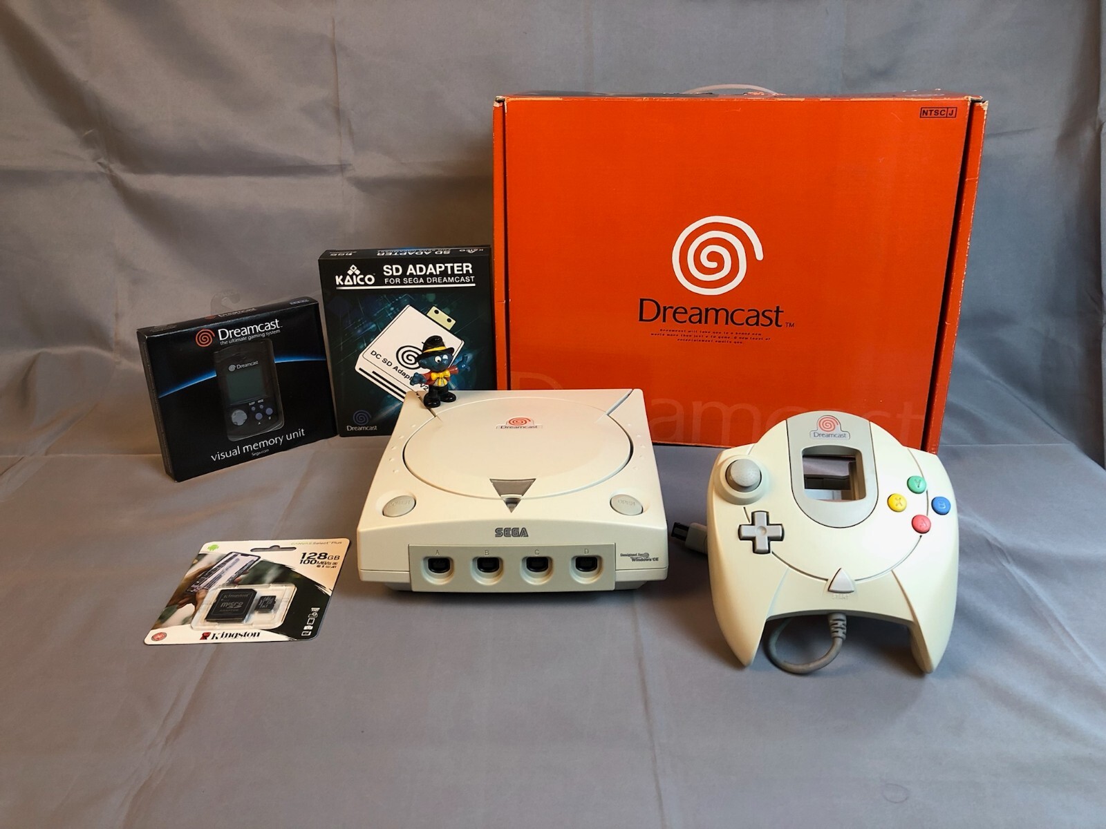 Sega Dreamcast, HKT-3000, Yukawa, RGB, Complete, Dreamshell, SD 128GB, NTSC