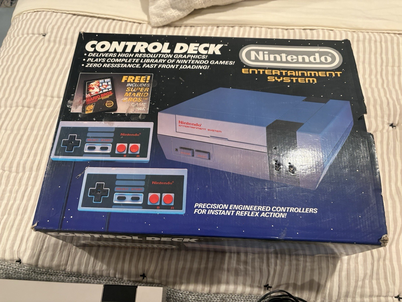 Nintendo Entertainment System NES Control Deck OG Box 1987 OEM Console W/ 4 game