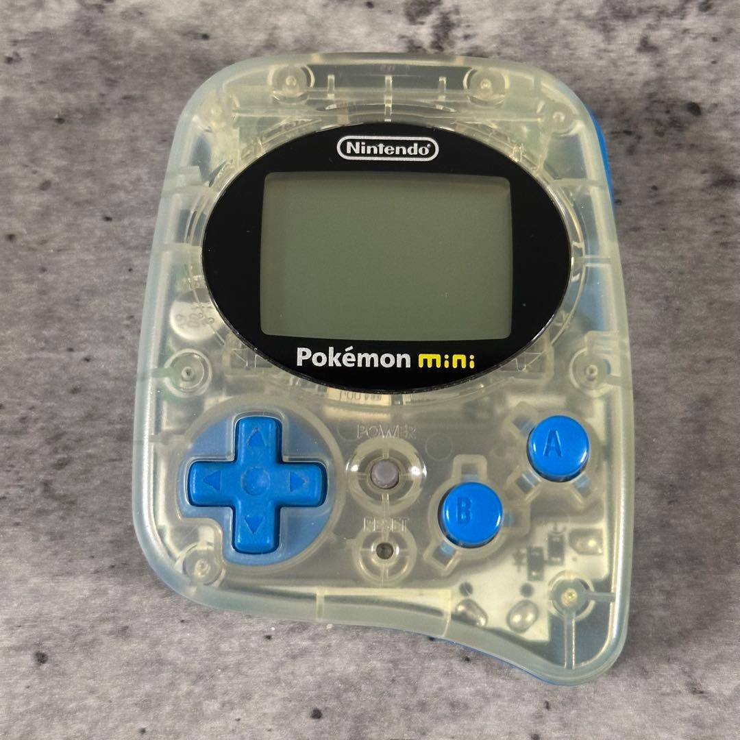 Nintendo Pokémon mini Console Clear + 3 Games Pichu Bros Party Pinball Tested