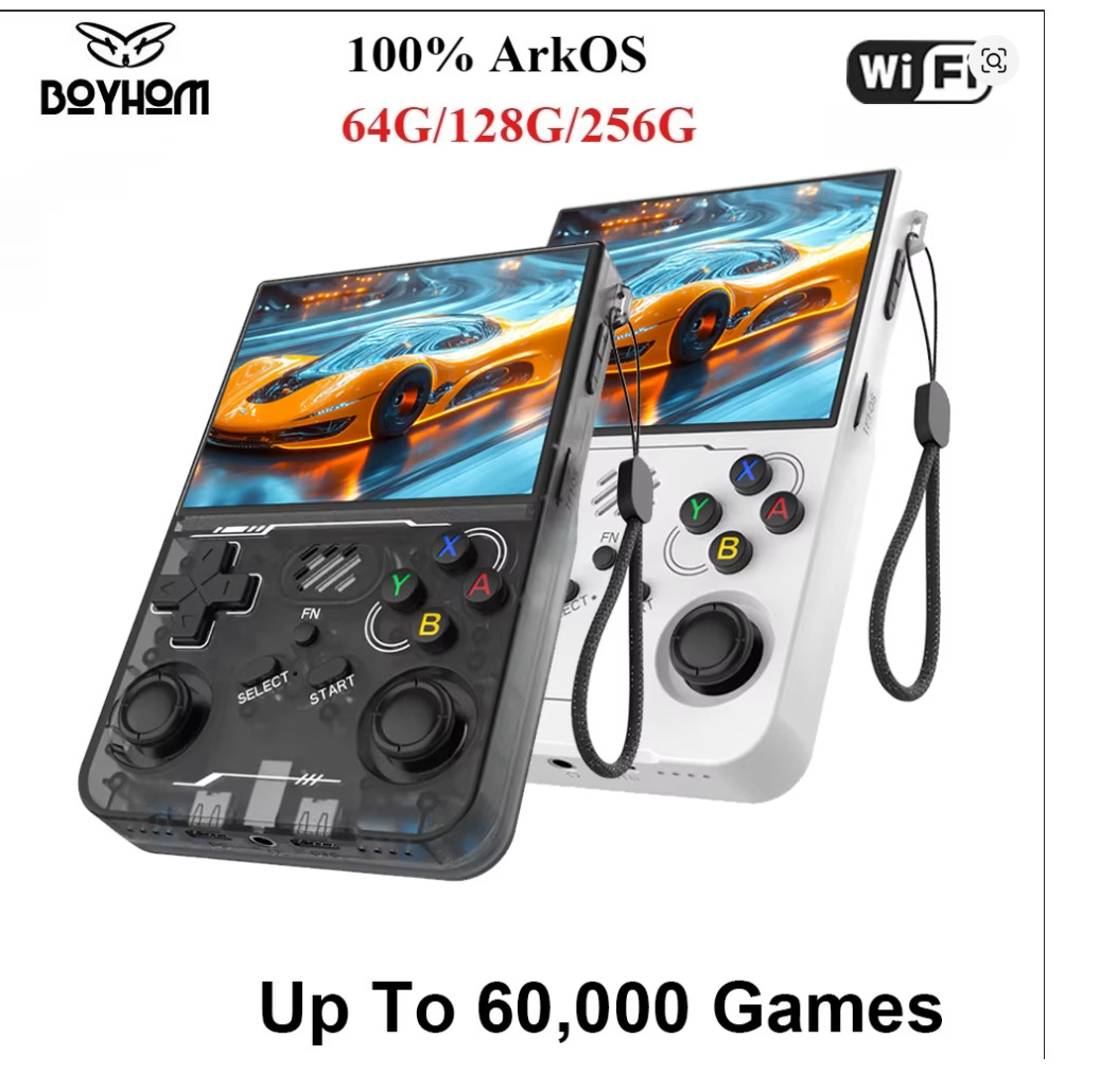 R36XX 64G Handheld Game Console, 3.5″ IPS, Dual-Band WiFi, Linux OS.