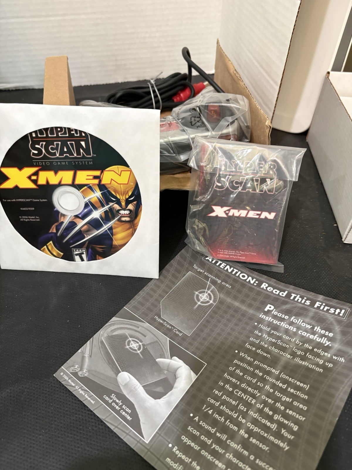 Mattel Hyperscan Black Console console+game pack X-MEN GAME PACK