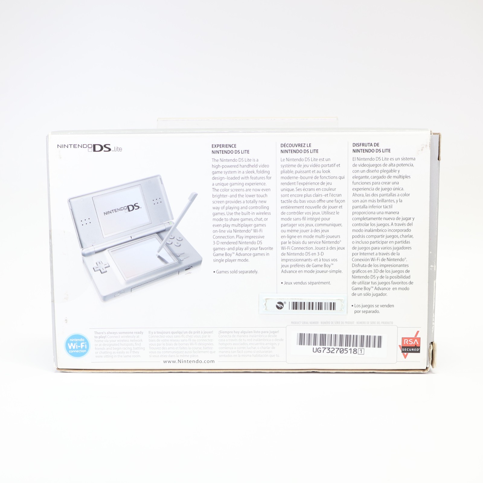 Nintendo DS Lite Metalic Silver Matching Serial – Authentic Great Condition