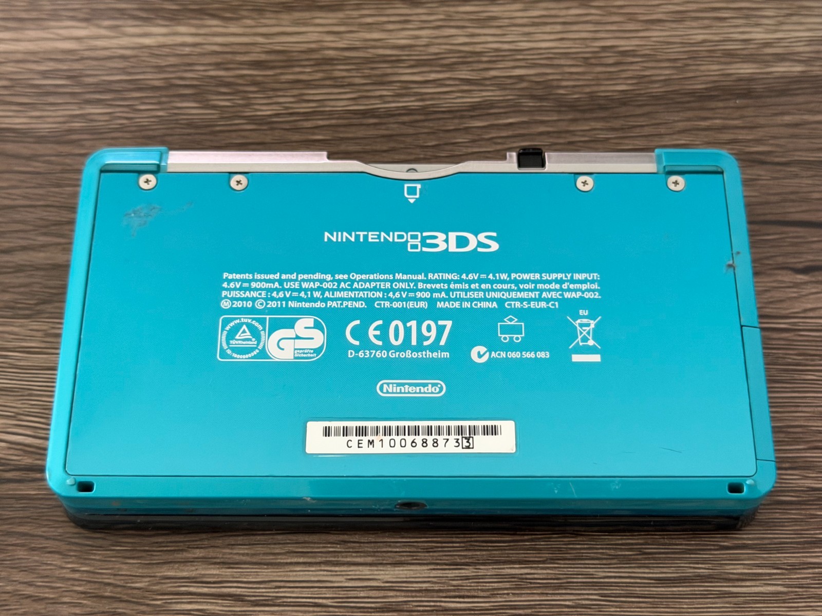 Nintendo 3DS Aqua Blue Console Complete In Box CIB w/ Charging PAL EUROPE