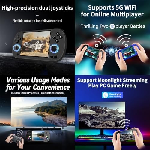 Retro Handheld Game Console 5000+ Preloaded Games 64GB TF Card, WiFi, Bluetooth,