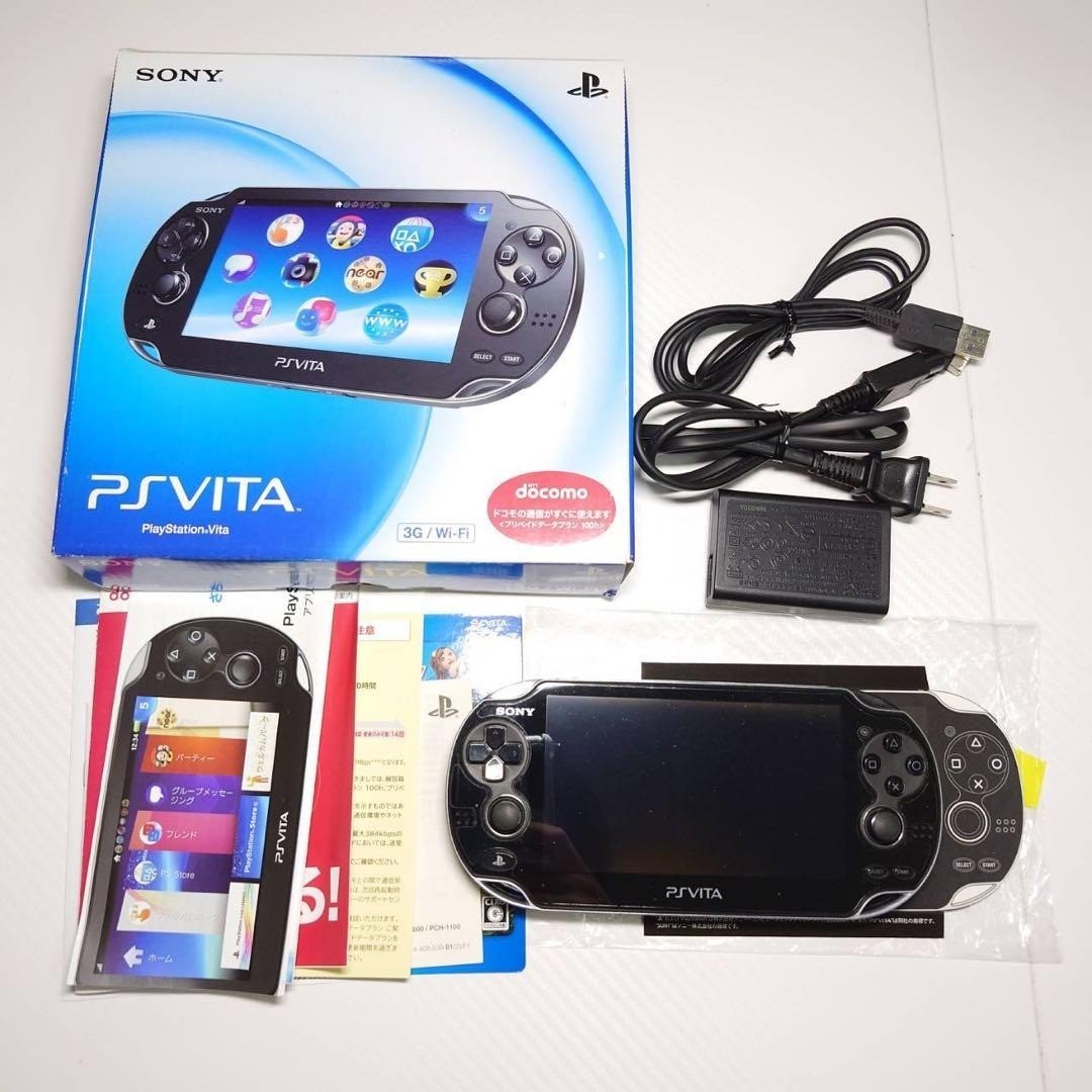Sony PS Vita PCH-1100 Crystal Black OLED 3G Wi-Fi Complete Boxed Near Mint 7063