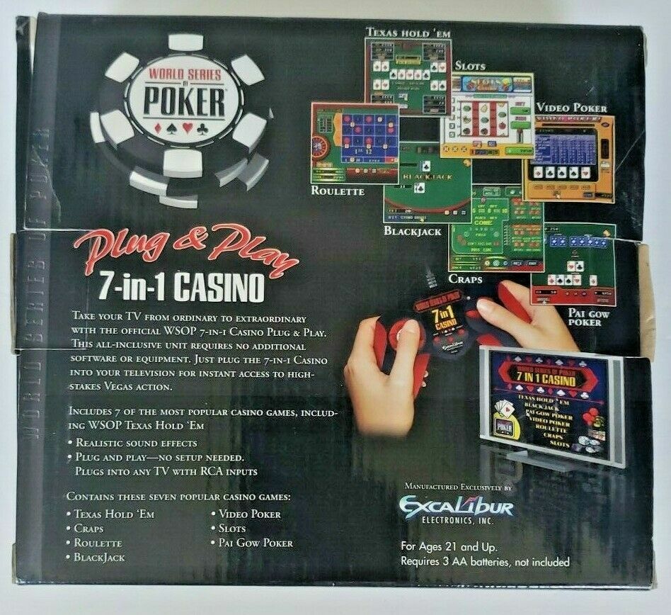 World Series of Poker Plug and Play 7-in-1 Casino by Excalibur New Package SH5