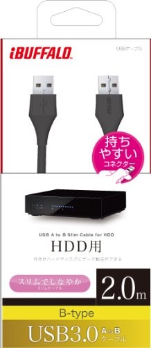 BUFFALO Universal Connector USB 3.0 A to B Slim Cable Black 2m BSUABSU320BKfrom
