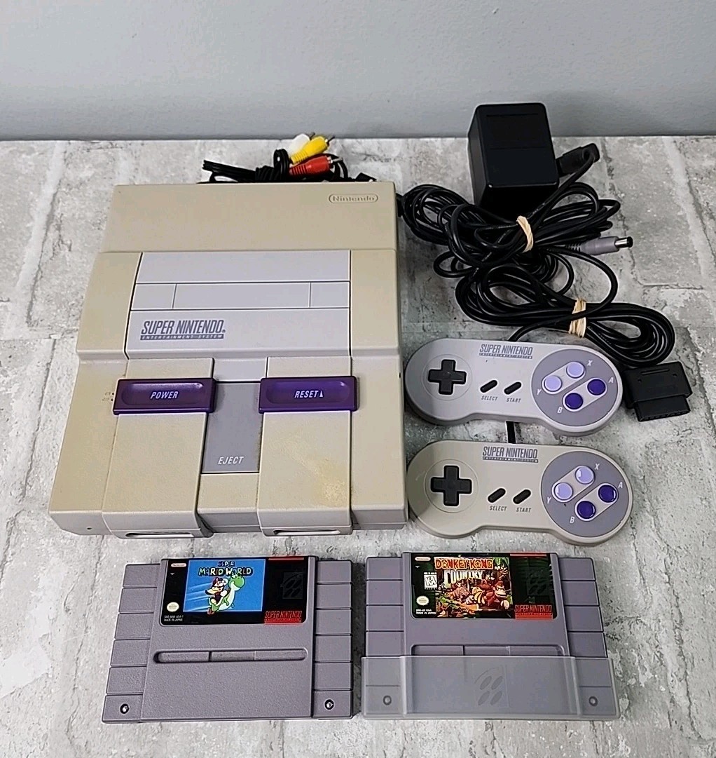 Super Nintendo SNES System Console SNS-001 w/ Games Controllers Tested Working