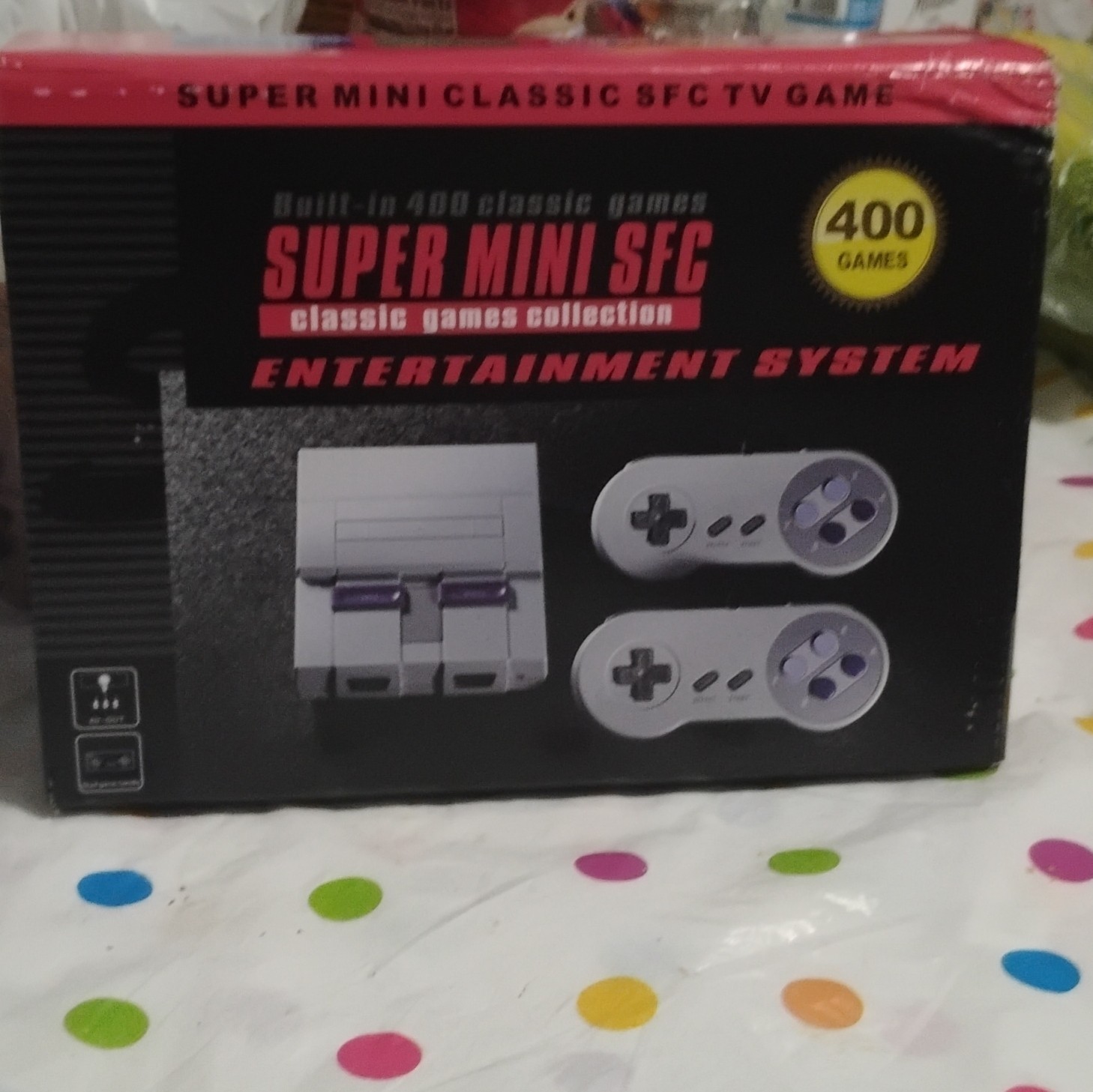 Super Mini SFC Gray Console Entertainment System w/Replica Not Original