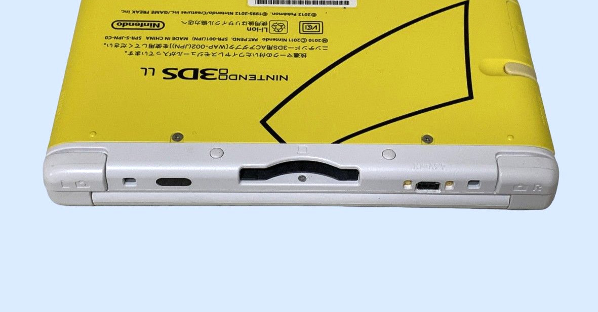 Nintendo 3DS XL LL Pokemon Center Pikachu Yellow Console only Tested No Software