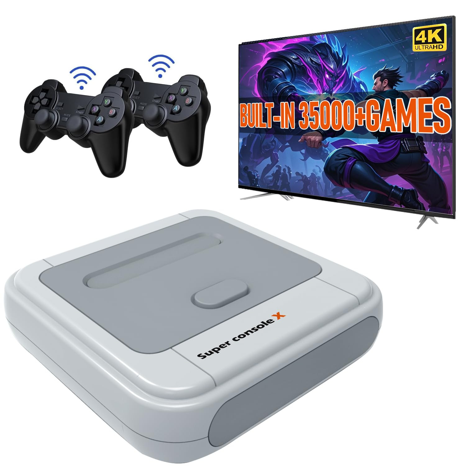 Super Console X Video Game Console Built in 35,000+ Games,Retro Game Console for
