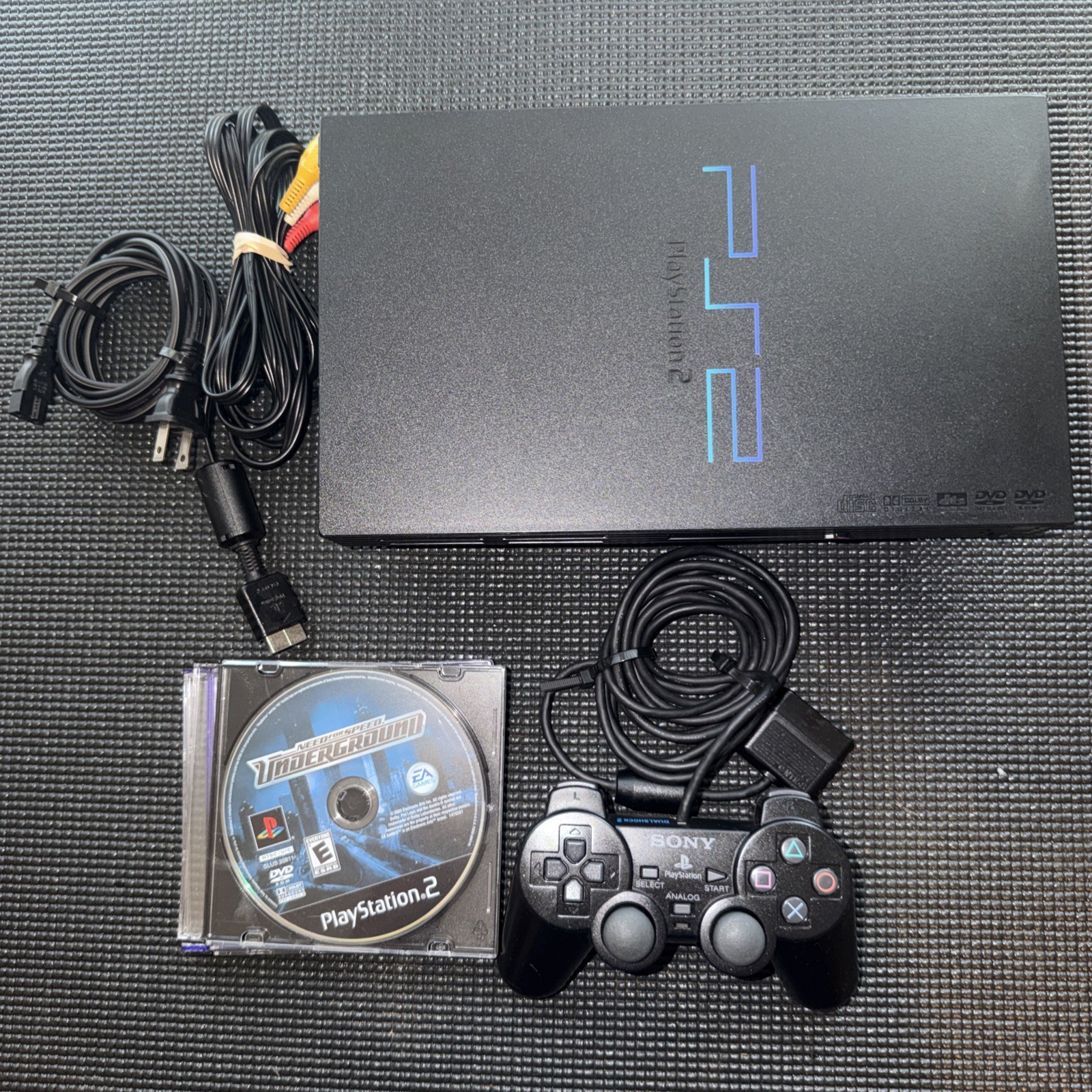 Sony PlayStation 2 Fat Ps2 SCPH-30001 Console Bundle Tested Works 4 Games!
