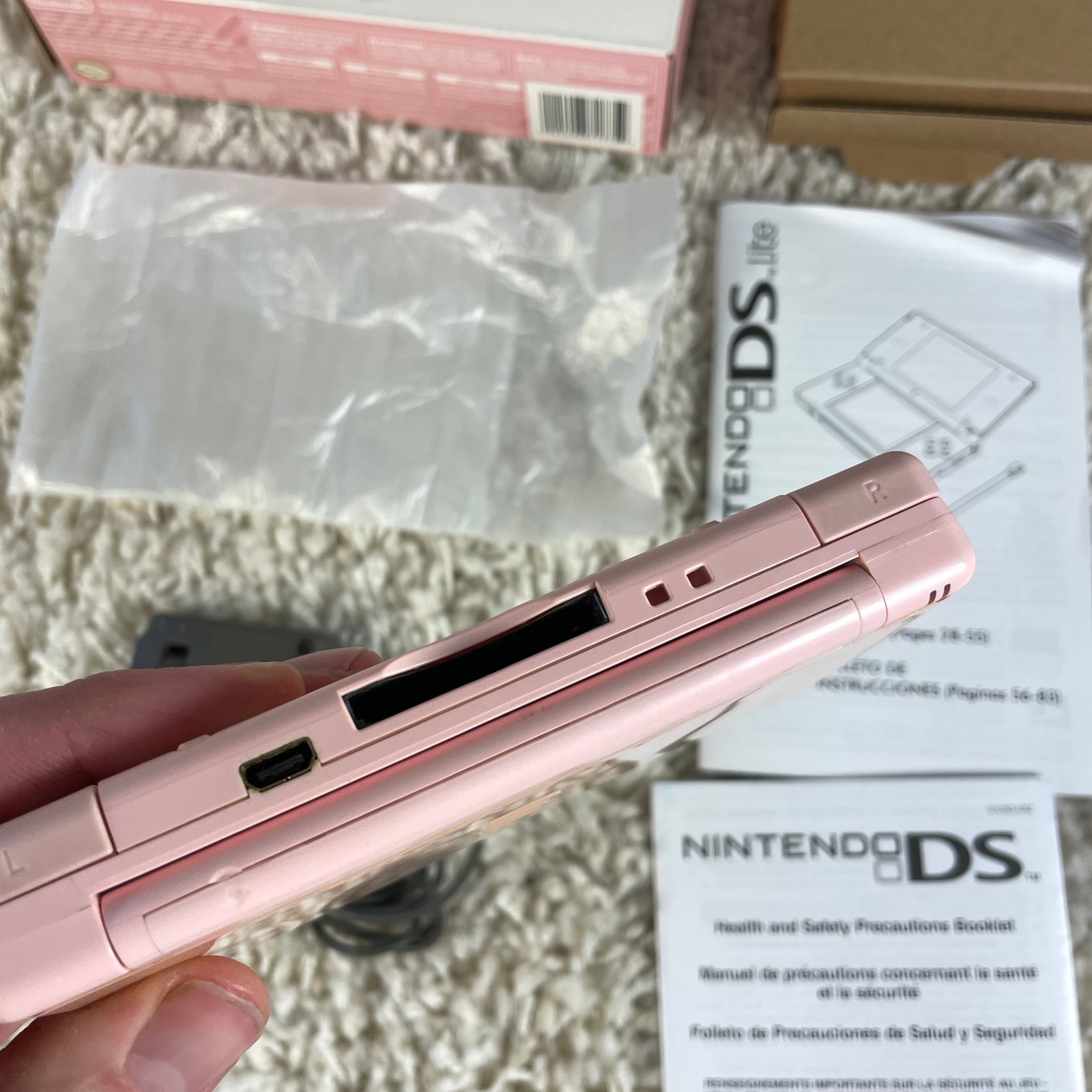 Nintendo DS Lite Coral Rose Pink Handheld System USG-001 Complete In Box CIB