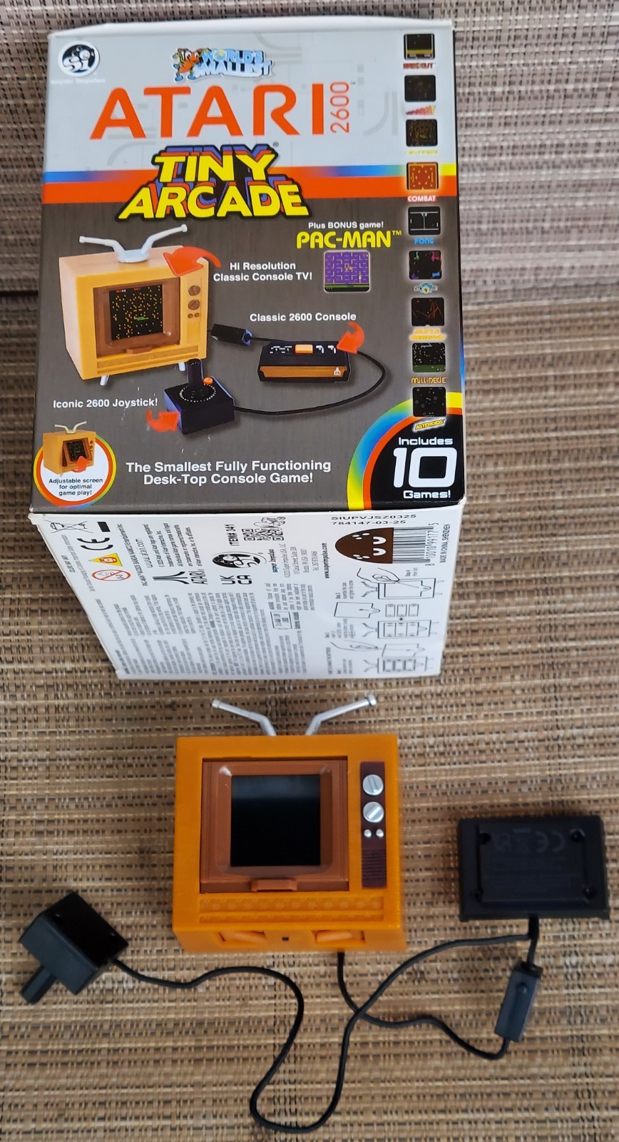 ATARI 2600 World’s Smallest TINY ARCADE Console 10 Games 80’s Retro TV NICE