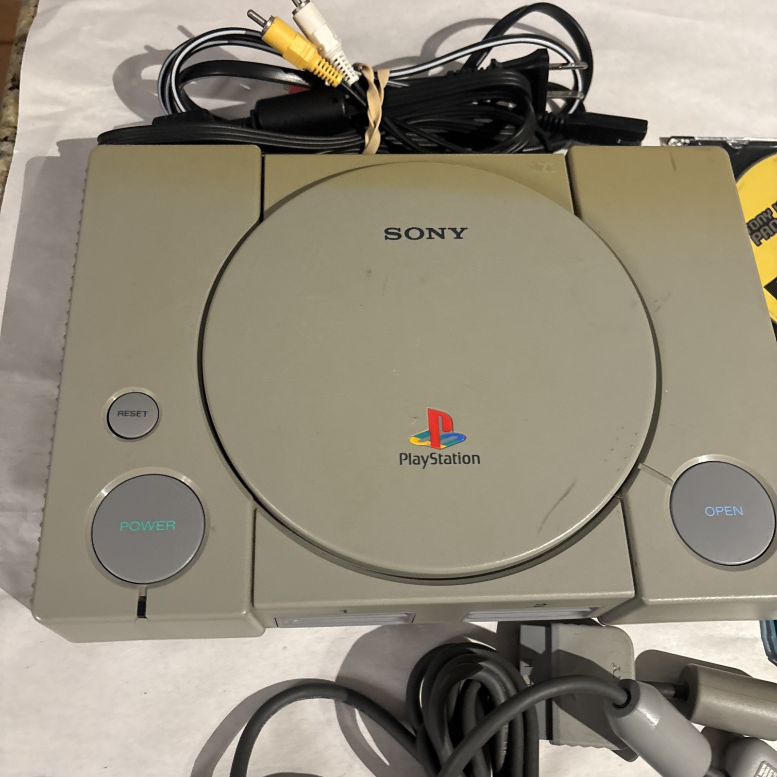Sony PlayStation 1 PS1 Console Bundle with 2 Oem Controller & Cords Tested Games