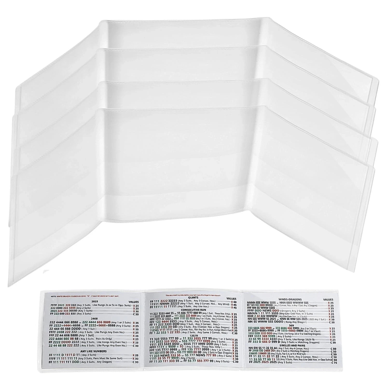 2026 Mahjong Card Sleeve, 4PCS Mahjong Card Protector Cover Clear Plastic Sle…