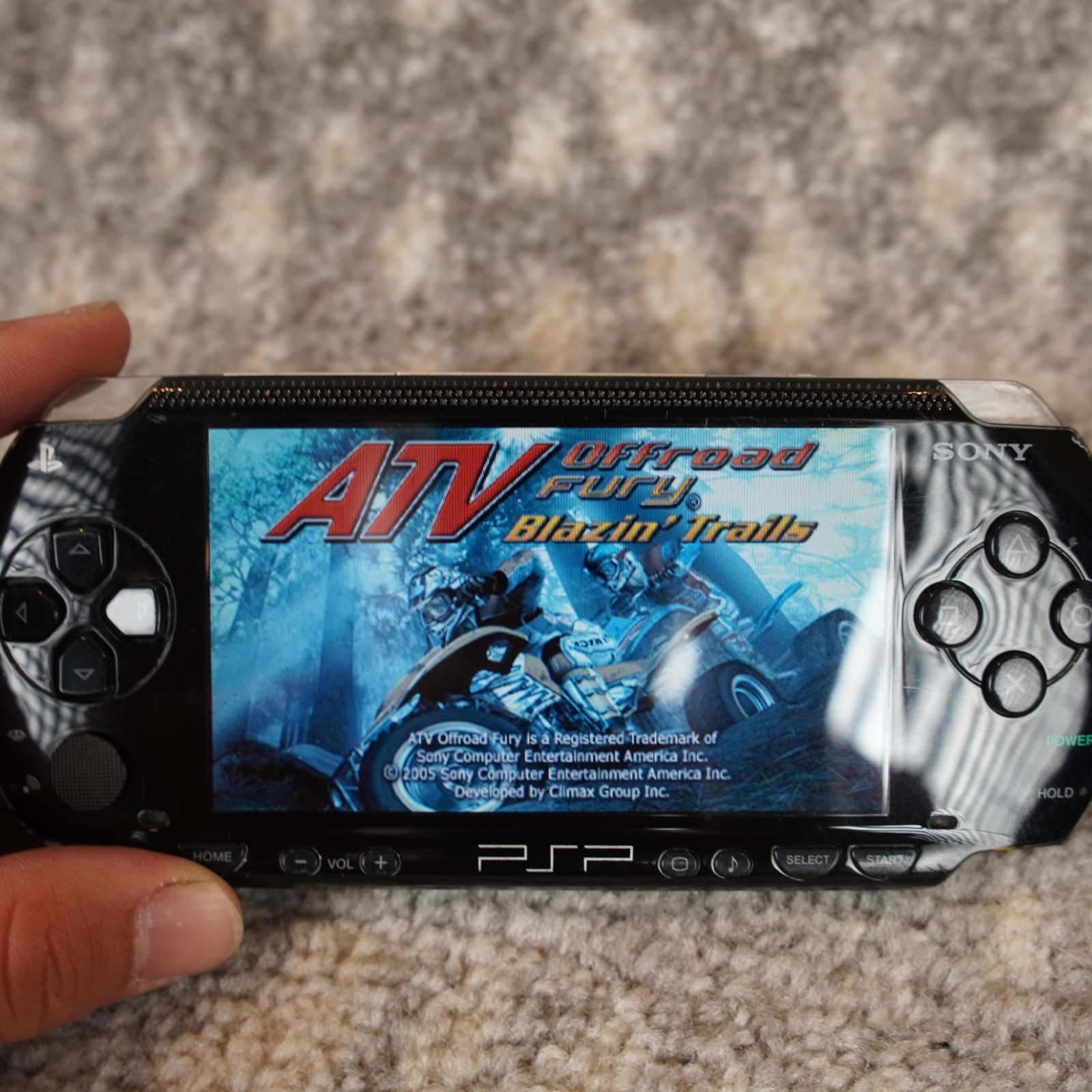 Sony PSP-1001 Handheld Console Black W/ Charger 32MB Stick New Battery Game Disc