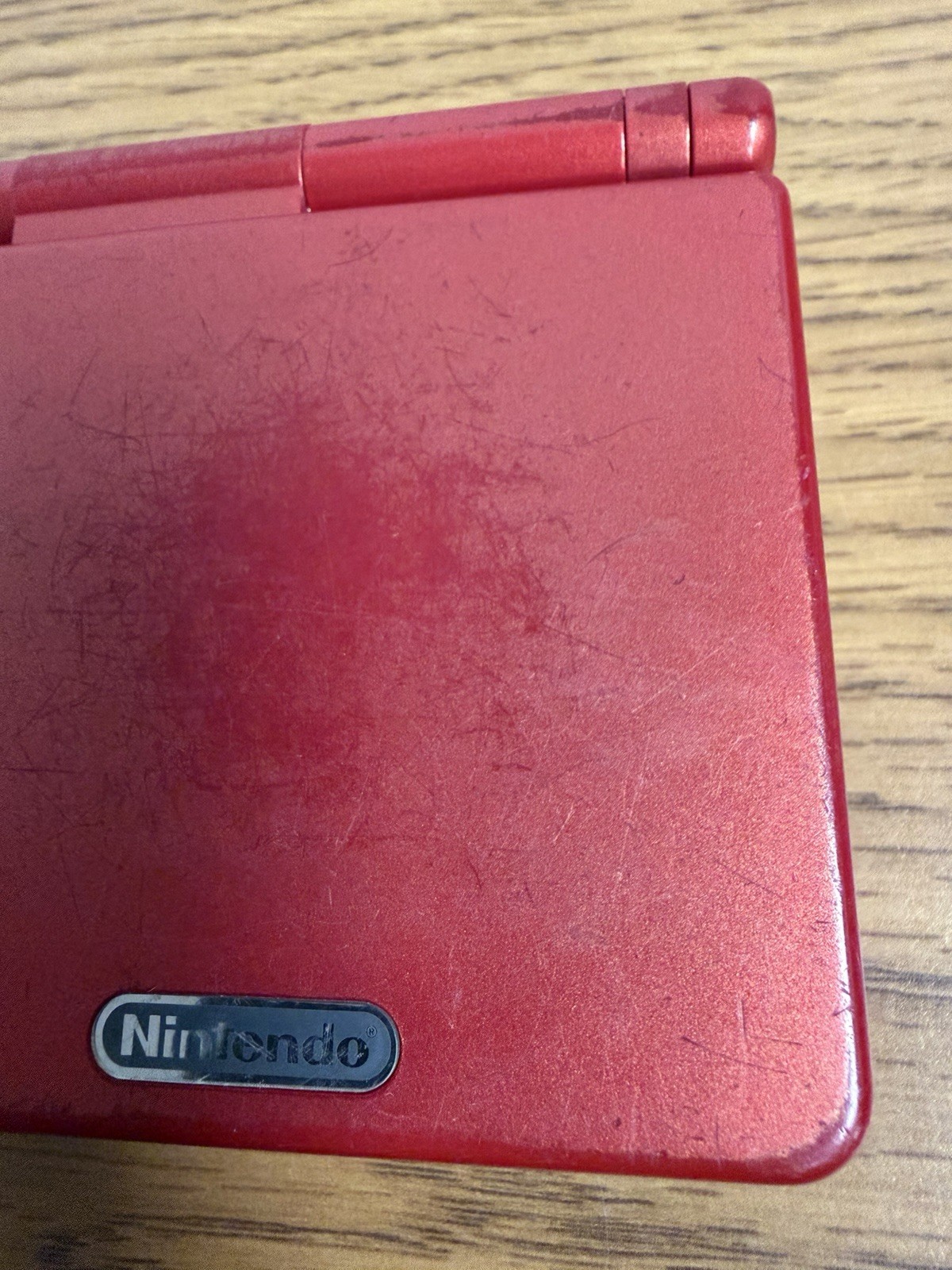 Nintendo Game Boy Advance SP Console (AGS-001) Flame Red Tested – No Charger