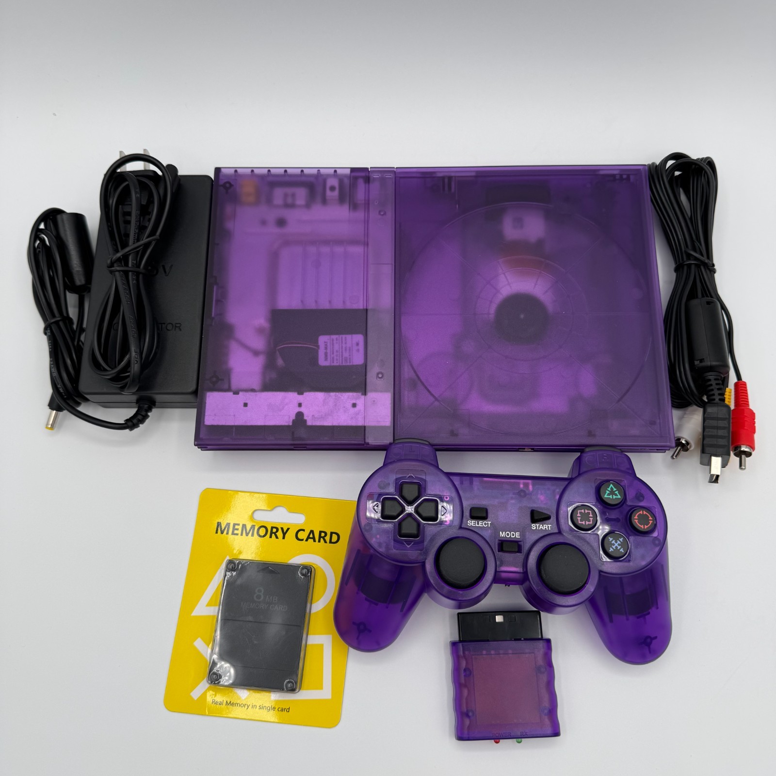 Sony PlayStation 2 Slim Console PS2 New Laser Bundle Clear Purple or Black Shell