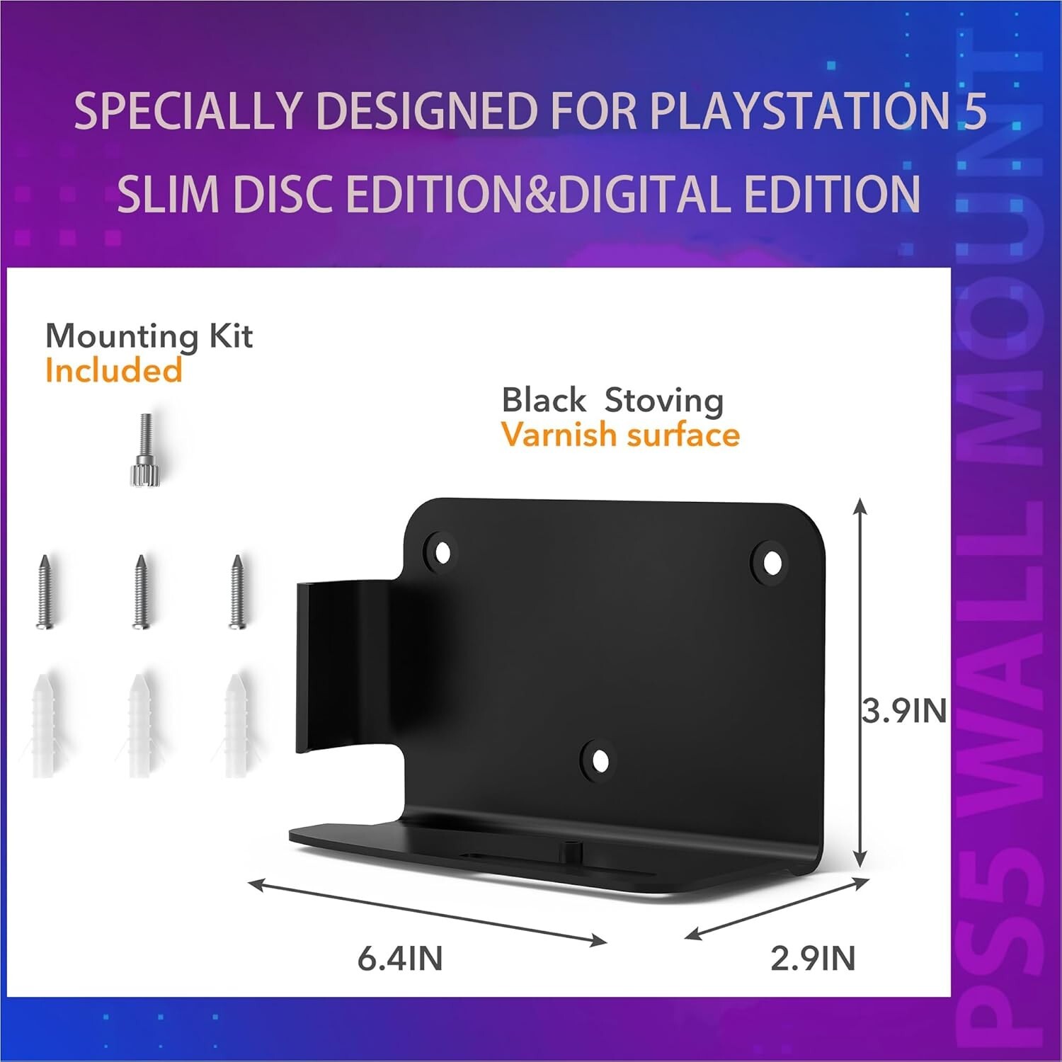 Wall Mount for PlayStation 5 Slim Digital Edition and Disc Edition