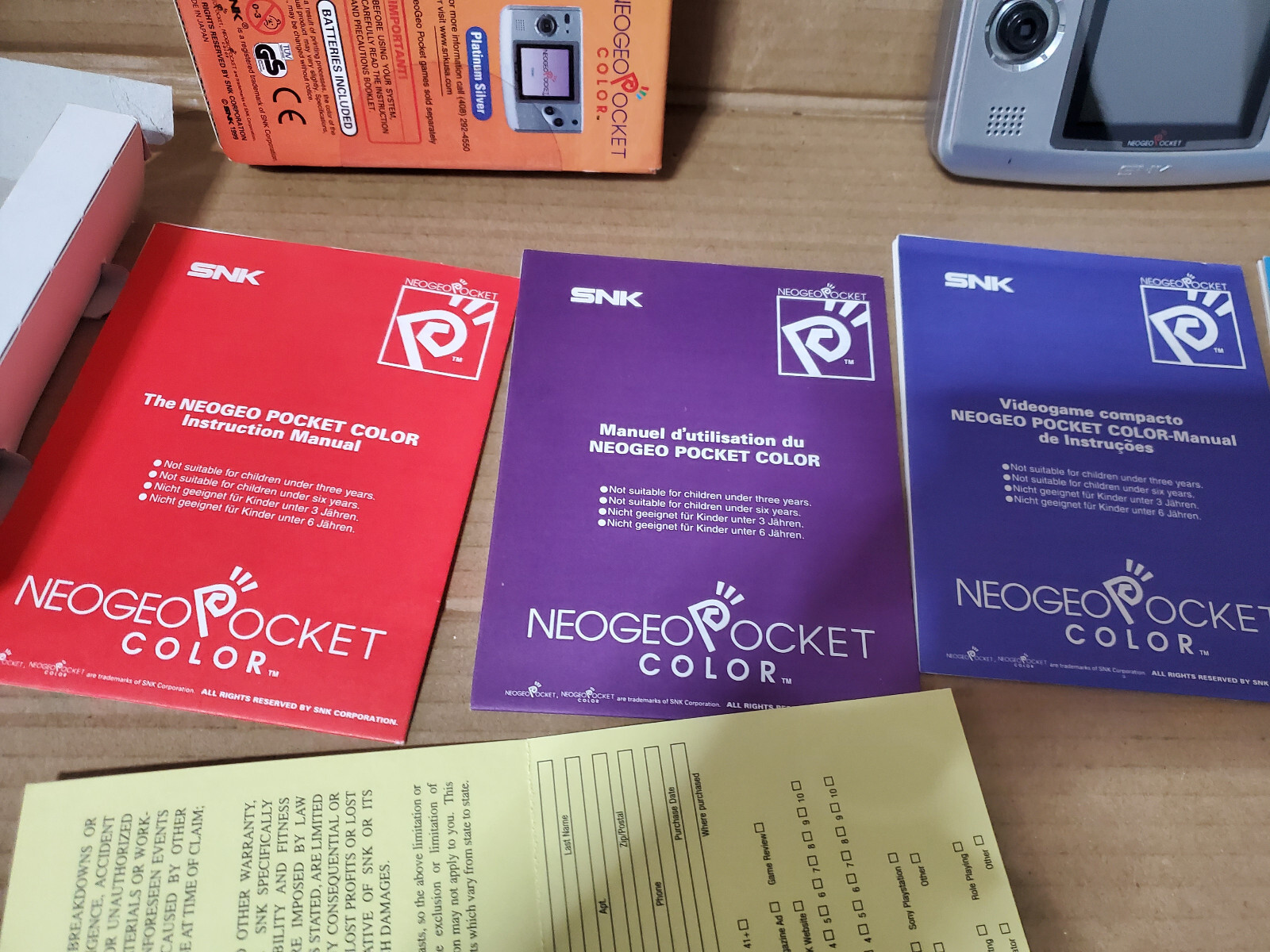 Neo Geo Pocket Color SNK Handheld Console in Box CIB TESTED US Version