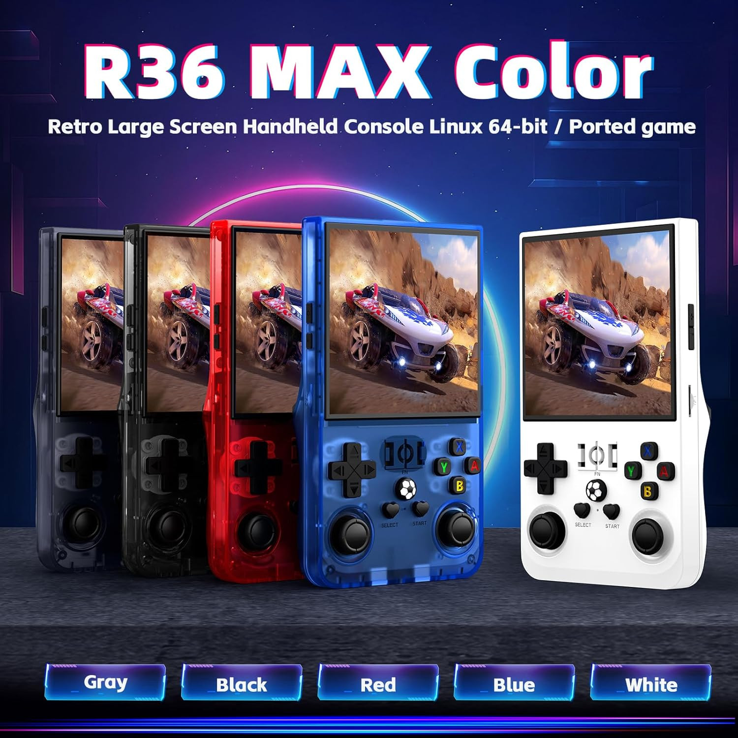 R36MAX Retro Handheld Game Console, Retro Gaming Console with 64G Built-In 18000