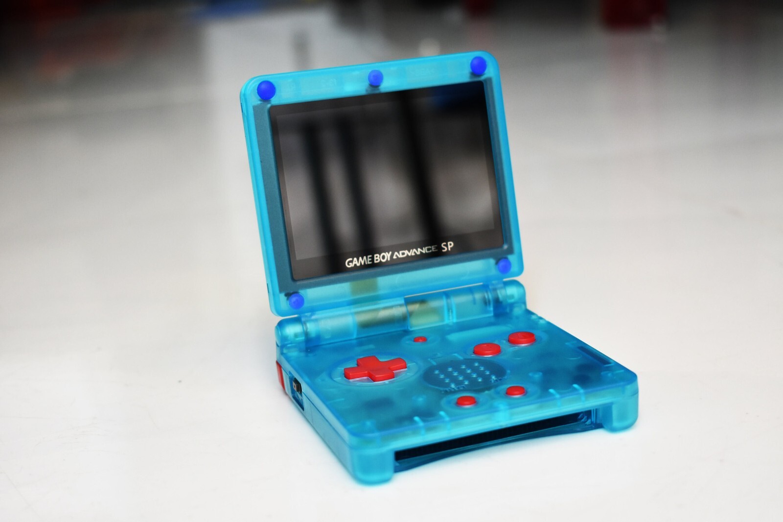 Backlit IPS LCD GBAsp Mod Nintendo Gameboy Advance SP Ocean Blue