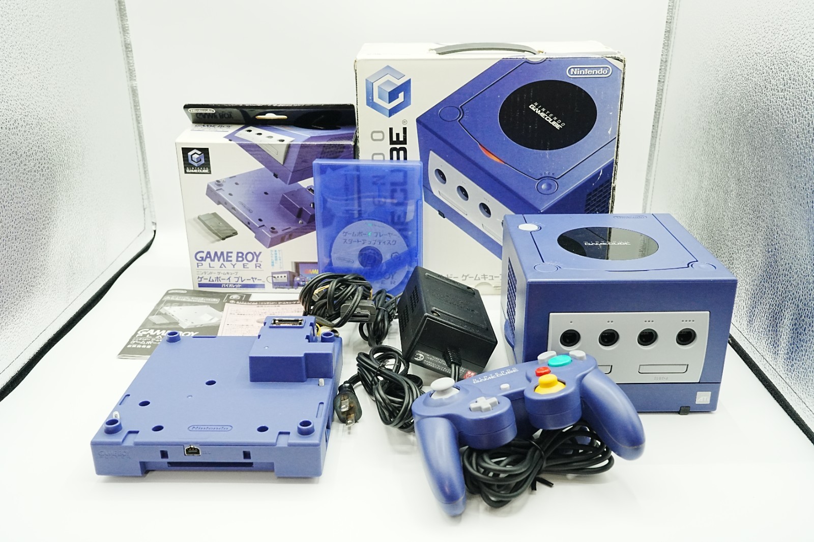 Nintendo GameCube Violet Console Game Boy Player Startup Disc Boxed Set