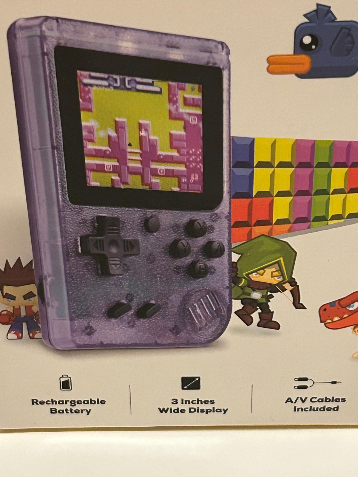 Merkury Innovations Arcade Fun Portable Purple Game Console 200 Games New