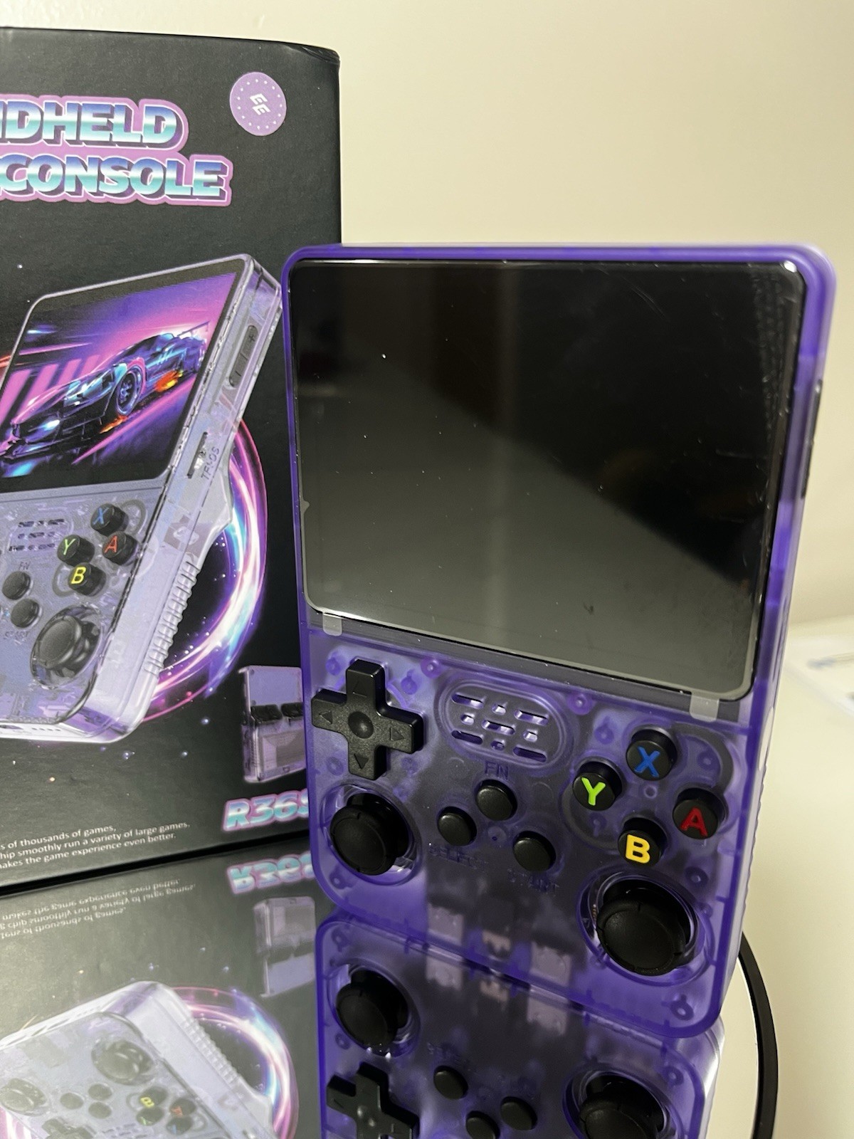 R36S Purple Handheld Game Console, Dual 3D Joystick, IPS Screen, Bluetooth