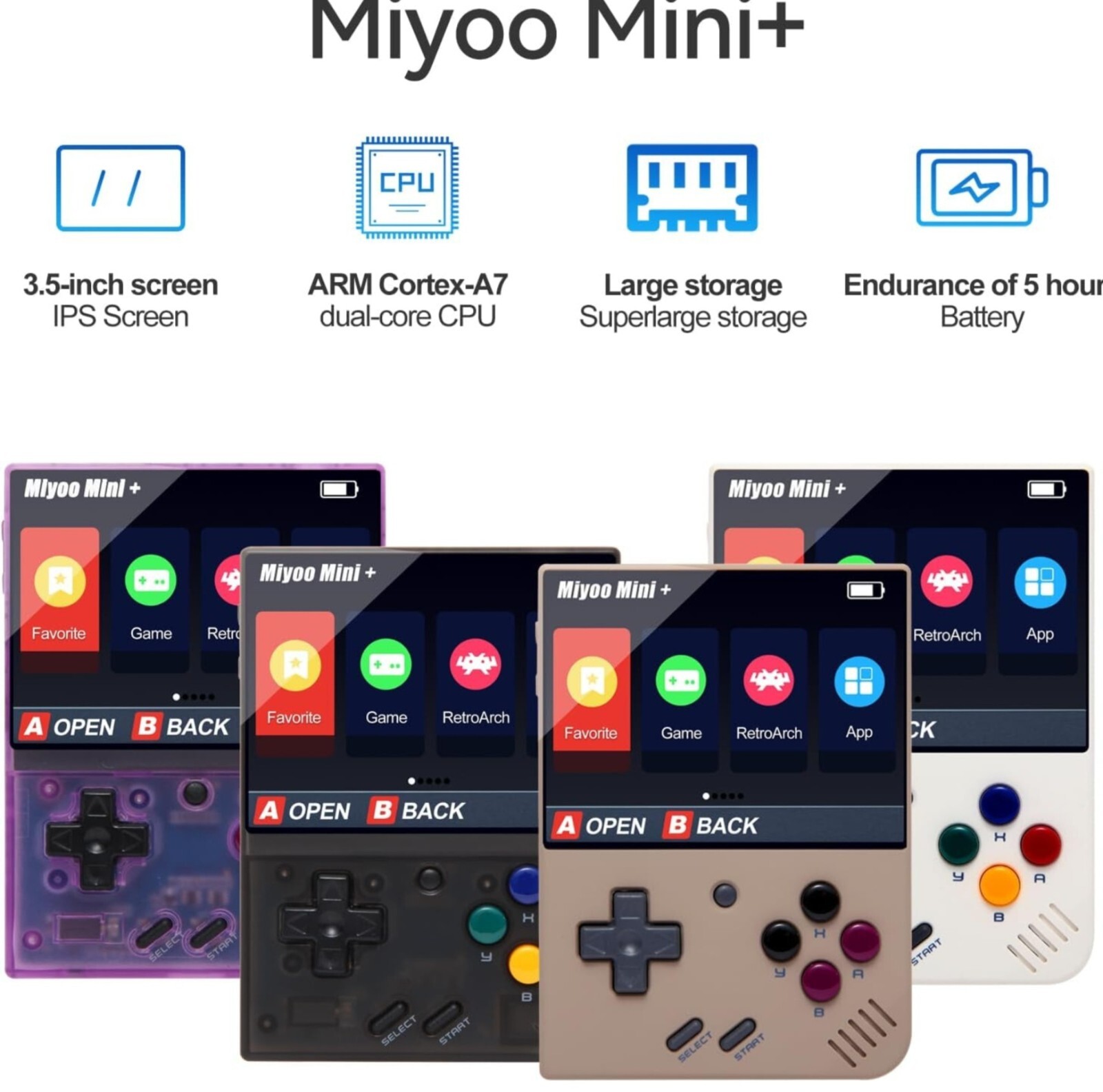Miyoo Mini Plus 16-Bit Grey- 64GB – Games- USA Fast Ship!