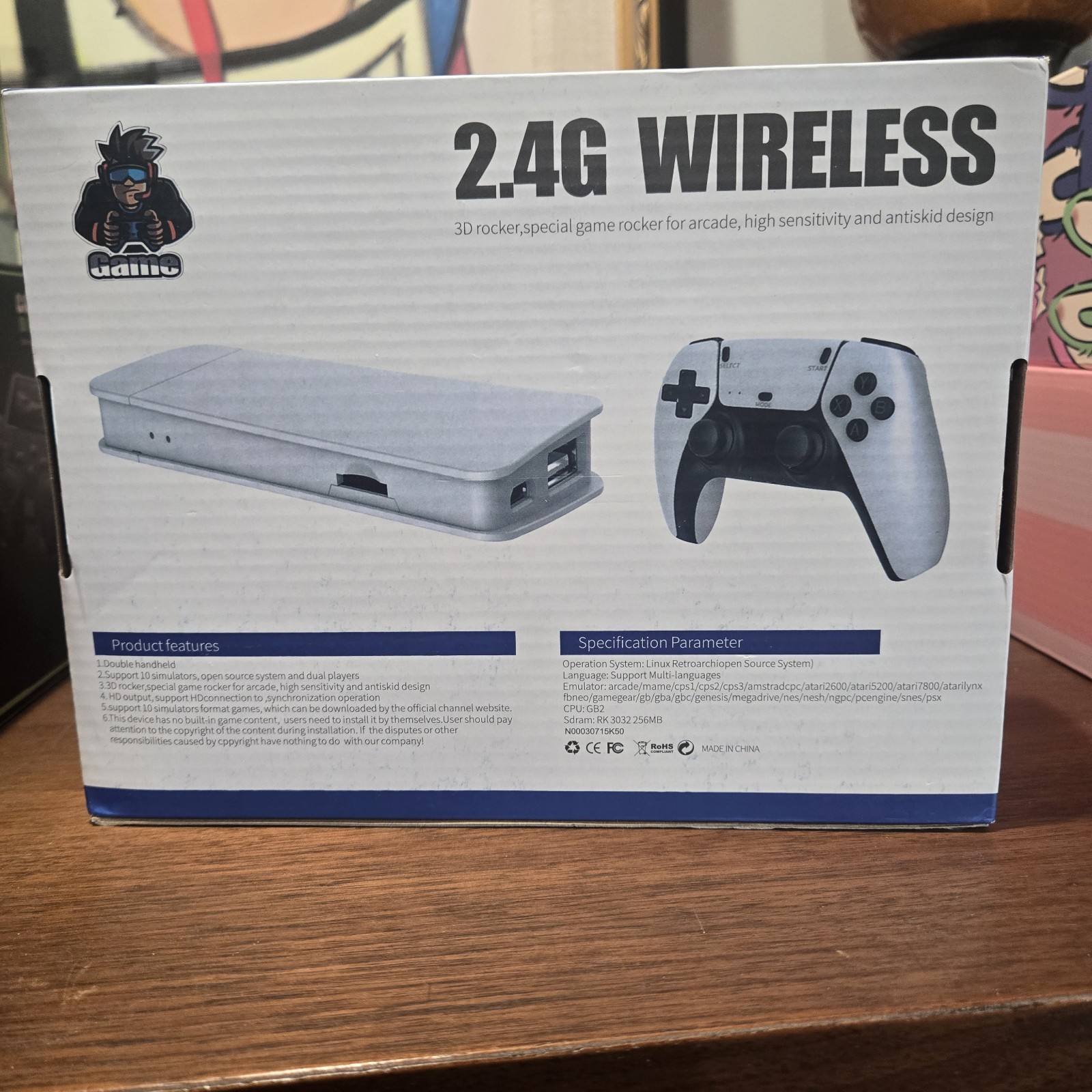 Game Stick Pro 2.4G Wireless 4K Microconsole Double Rocker 3D Audio Wi-Fi