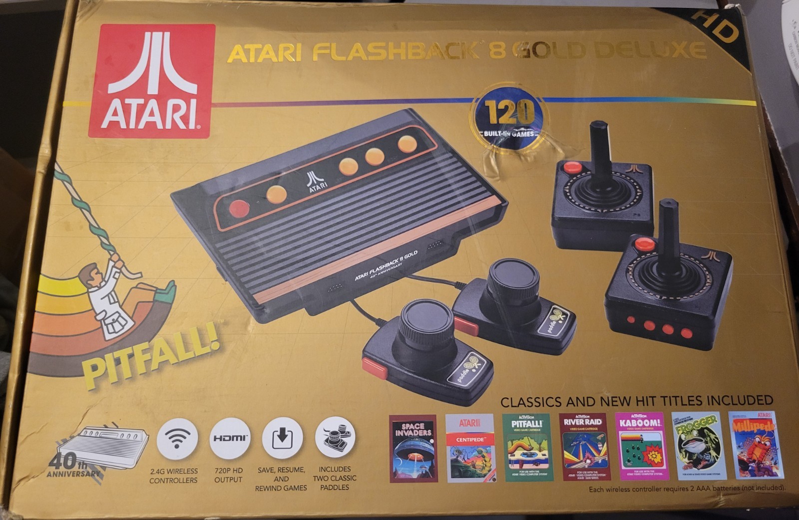 Atari Flashback 8 Gold Deluxe Console 120 Games HDMI Wireless Controllers