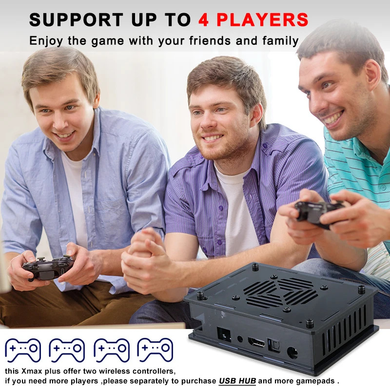 Video Game Console X MAX plus S905X4 Android 11 Emuelec4.6 Dual System for SS/PS