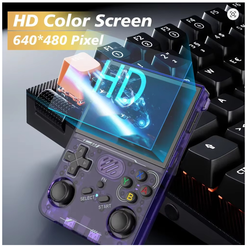 R36XX 64G Handheld Game Console, 3.5″ IPS, Dual-Band WiFi, Linux OS.
