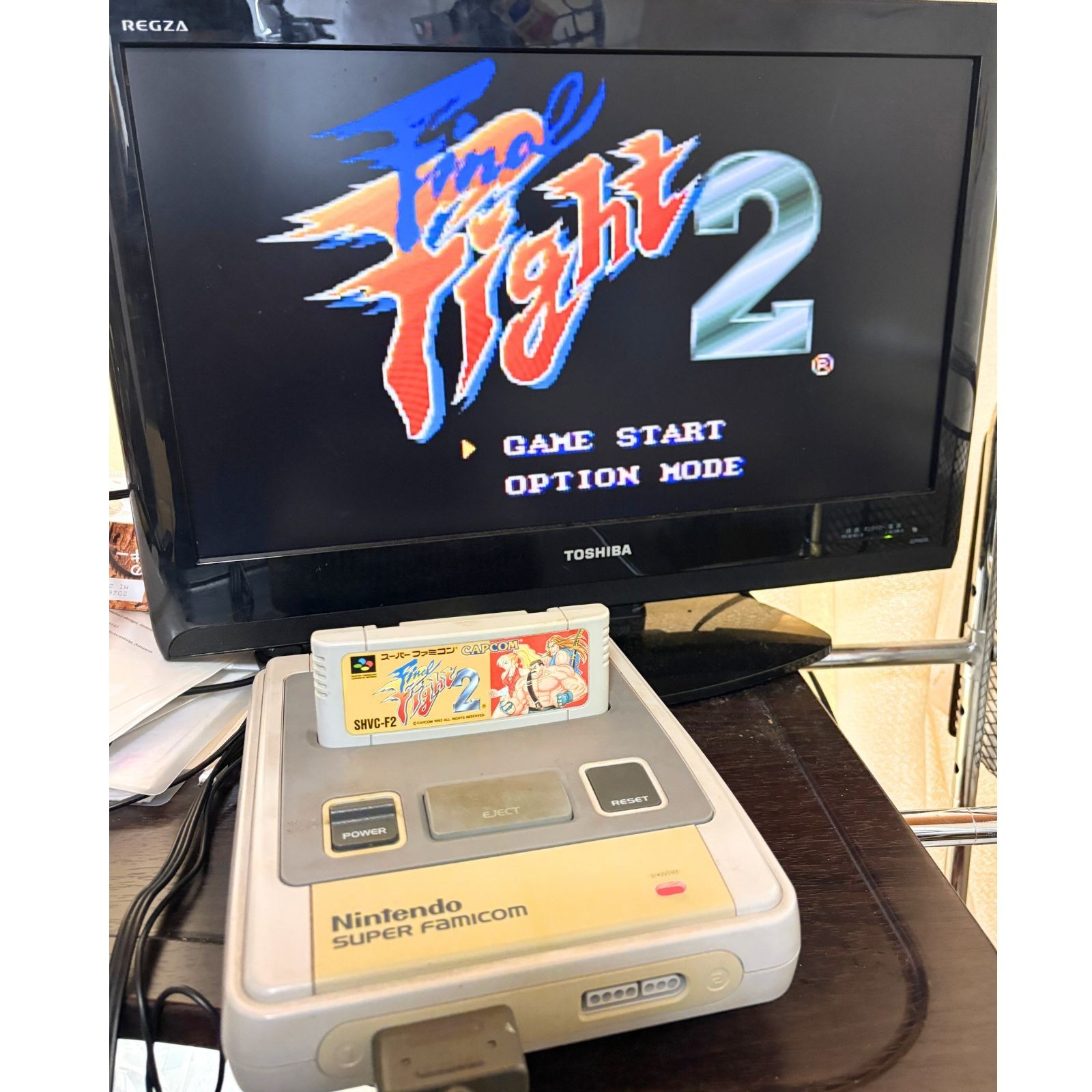 Nintendo Super Famicom Console Set w/2 Controllers + 8 Games Tested SNES