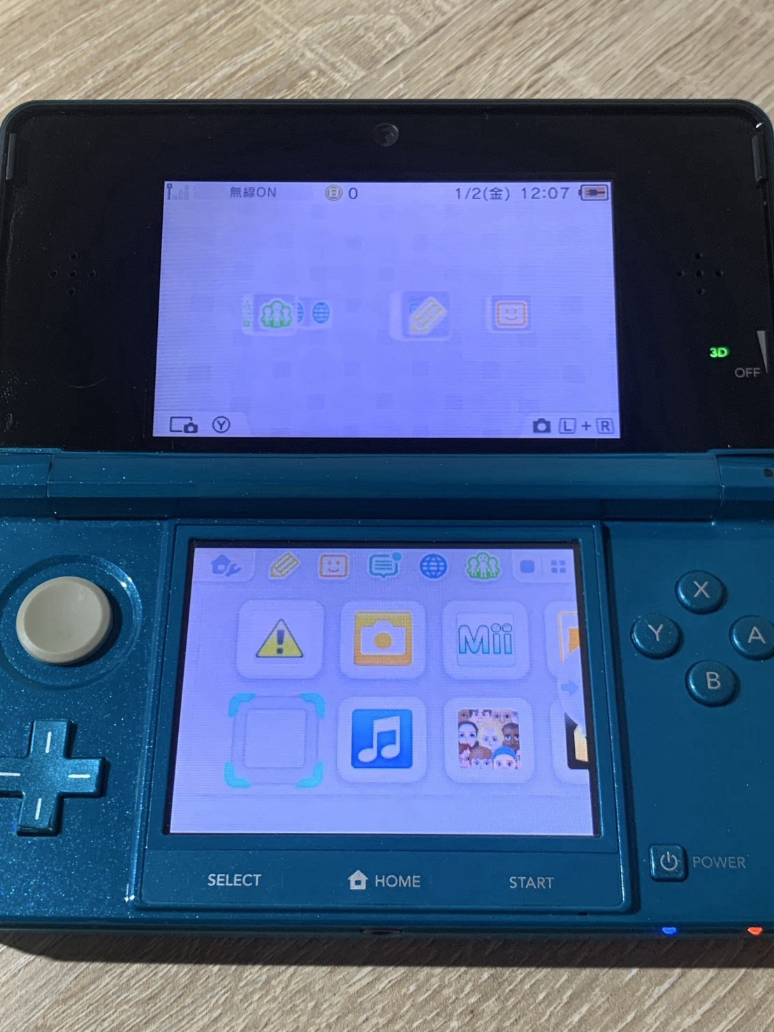 0823 Nintendo 3DS Aqua Blue Very Good TESTED