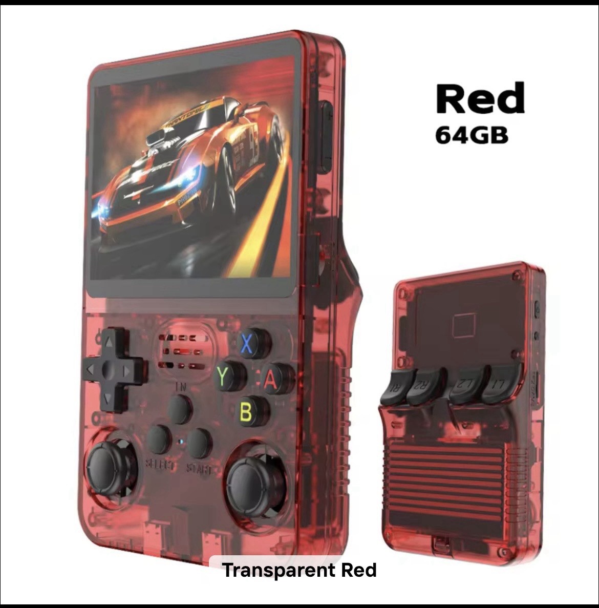 Hrx 64GB Handheld Game Console, Red, Transparent Red, Purple, Orange, Blue