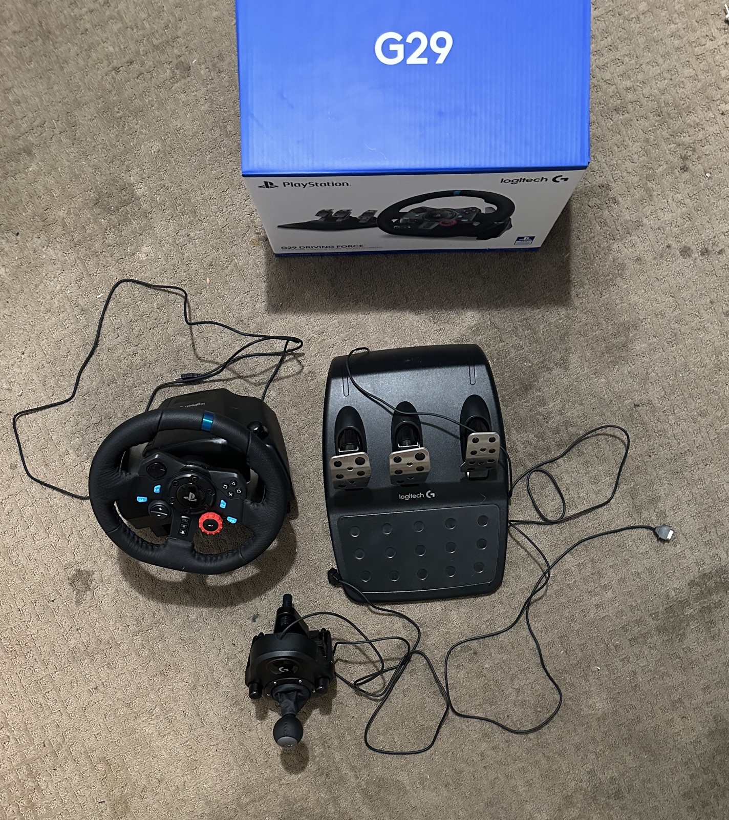Ps4 Logitech G29 Driving Force With Wheel, Pedals, And Shifter.